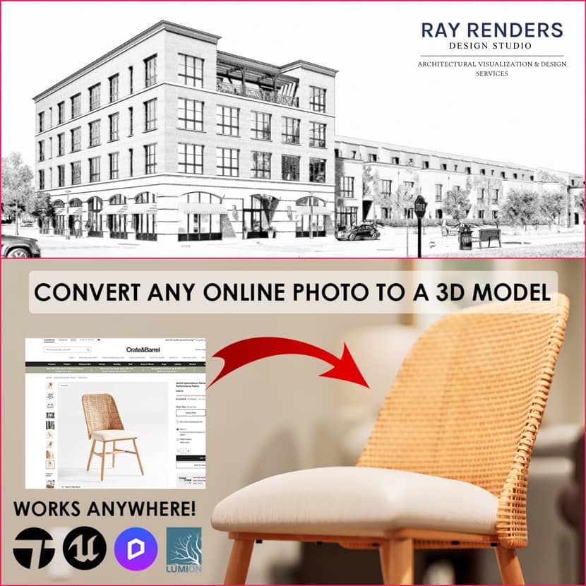 Ray Renders - Download 3D Models Directly from Any Product Website — No Modeling Needed